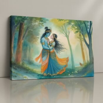 Shiva and Parvati divine union canvas wall art.