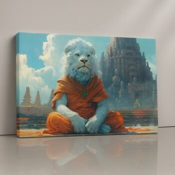 Lord Hanuman protector spiritual canvas wall art.
