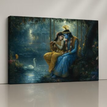 Canvas Print of Divine Serenity – Spiritual Krishna Art by Artfy Canvas