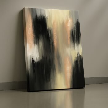 smoky black copper abstract flowing canvas wall art