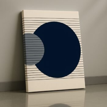 deep blue black eclipse cosmic abstract canvas art