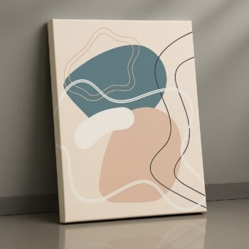 pastel flowing shapes soft abstract canvas wall art