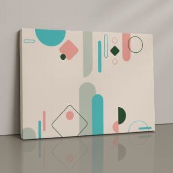 soft pastel geometric abstract canvas art