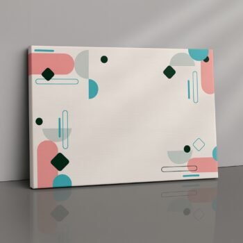 pastel modern geometric abstract canvas wall art