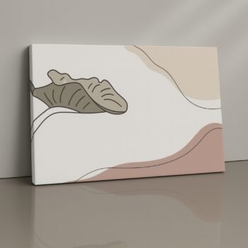 minimal beige botanical abstract canvas