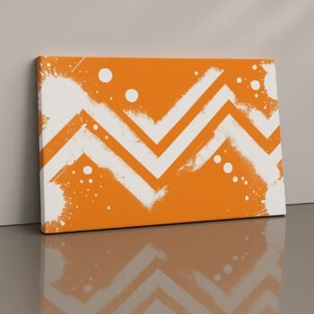 Ember Stripes warm ribbon abstract canvas