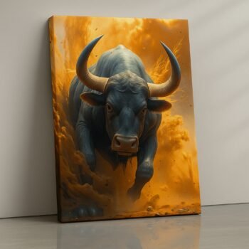 Storm-charged galloping horse canvas artwork.