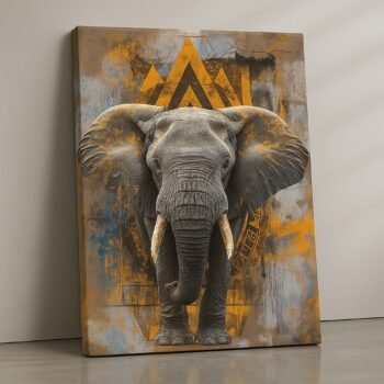 Desert Titan elephant artwork on canvas.