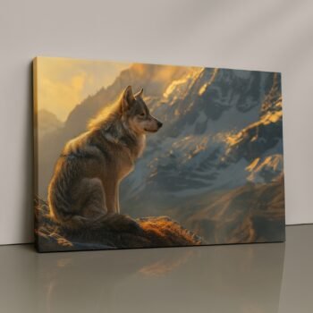 wolf overlooking mountains print
