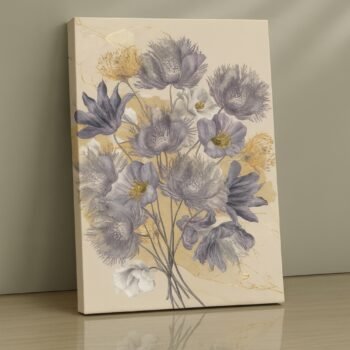 Lavender Mist Bouquet floral canvas wall art by Artfy Canvas – soft pastel décor.
