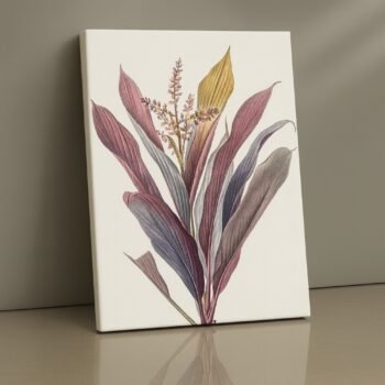 Plum Leaf Elegance botanical canvas wall art by Artfy Canvas – modern décor for stylish spaces.