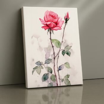Watercolor Rose Whisper floral canvas wall art by Artfy Canvas – soft romantic décor.