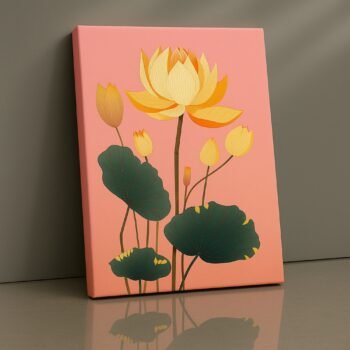Sunrise Lotus Bloom lotus canvas wall art by Artfy Canvas – spiritual décor.