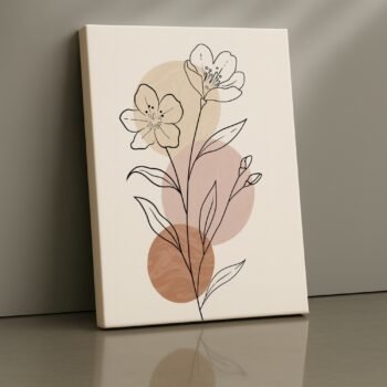 Minimal Petal Lines canvas wall art by Artfy Canvas – modern minimalist décor.