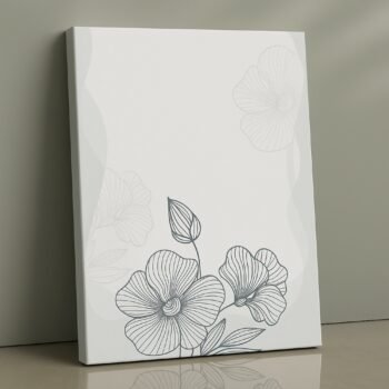 Whispered Line Blooms canvas wall art by Artfy Canvas – minimalist décor style.