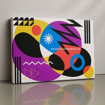 Retro Fusion vintage geometric abstract canvas
