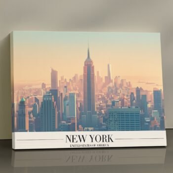 New York City skyline canvas wall art by Artfy Canvas – urban travel décor