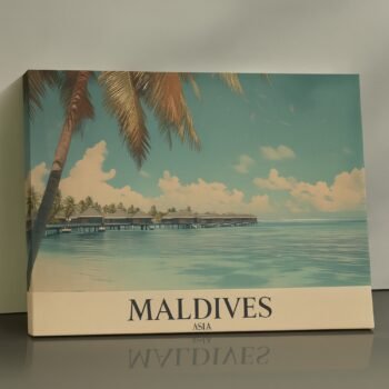 Maldives Asia tropical island canvas wall art by Artfy Canvas